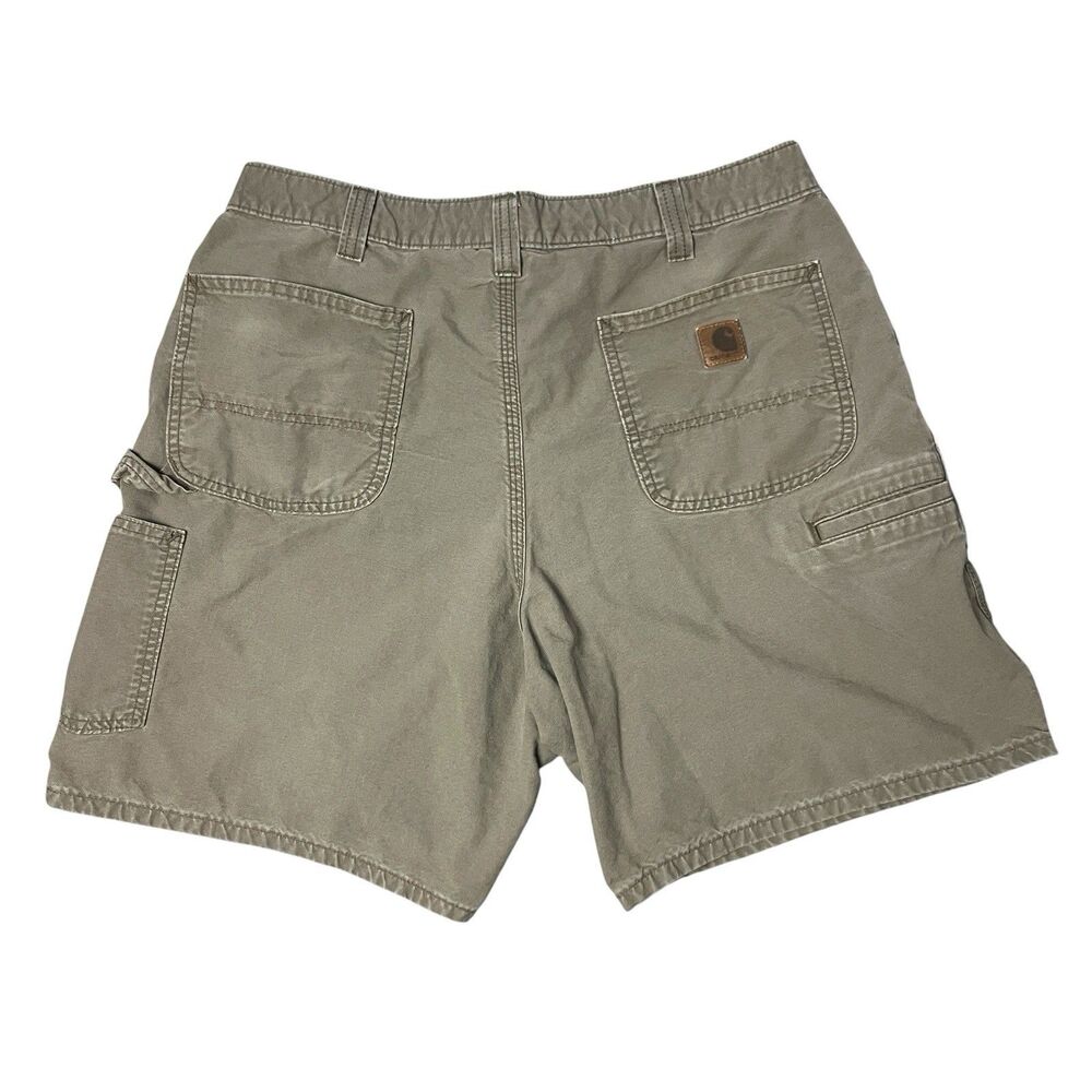 Carhartt Shorts Mens 36 Brown Rugged 8” Carpenter Utility Workwear B144-LBR